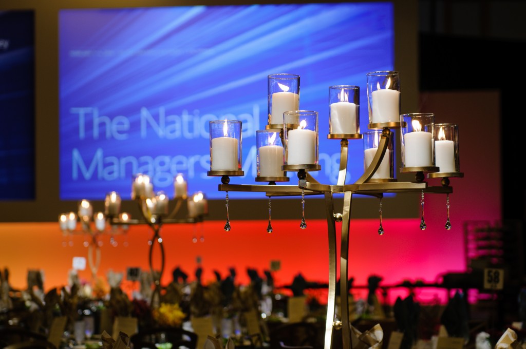 Gold Candleabra Centerpieces